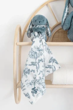 Tartine et Chocolat Augustin le Lapin Doudou imprimé inspiration Toile de Jouy bleu| Lapin, Augustin|Doudous