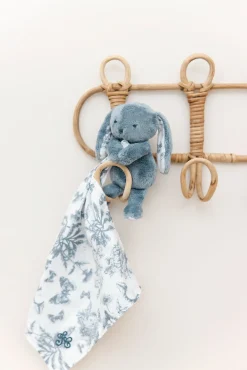 Tartine et Chocolat Augustin le Lapin Doudou imprimé inspiration Toile de Jouy bleu| Lapin, Augustin|Doudous