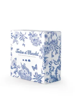 Tartine et Chocolat Augustin le Lapin Doudou imprimé inspiration Toile de Jouy bleu| Lapin, Augustin|Doudous