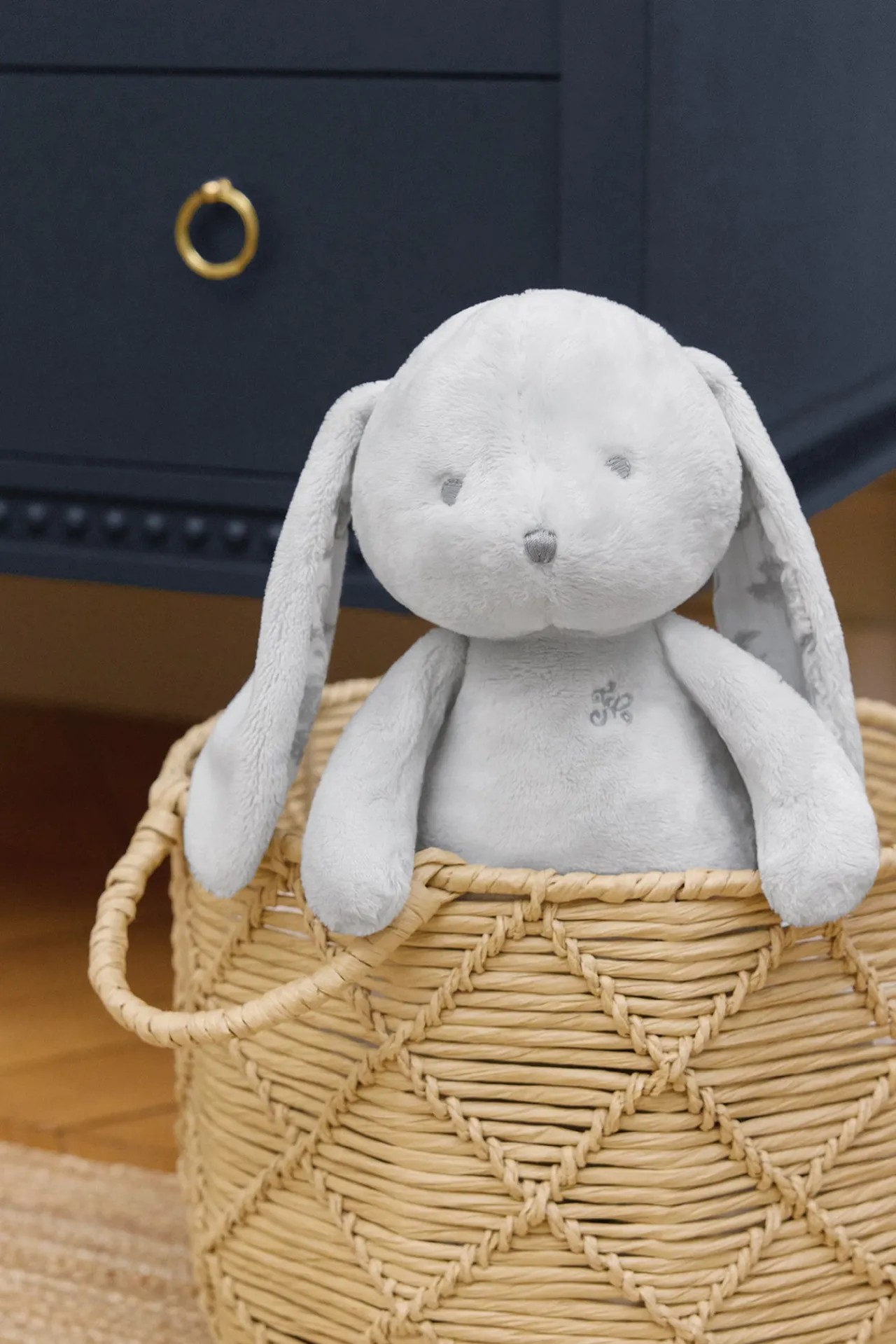 Tartine et Chocolat Augustin le Lapin Doudou imprimé inspiration Toile de Jouy gris| Toile De Jouy Gris|Lapin, Augustin