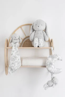 Tartine et Chocolat Augustin le Lapin Doudou imprimé inspiration Toile de Jouy gris| Toile De Jouy Gris|Lapin, Augustin