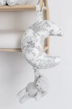 Tartine et Chocolat Augustin le Lapin musical Imprimé inspiration Toile de Jouy gris| Toile De Jouy Gris|Lapin, Augustin