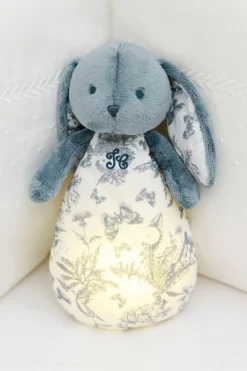 Tartine et Chocolat Augustin le Lapin veilleuse musicale Imprimé Toile de Jouy bleu| Lapin, Augustin|Jouets D'Éveil