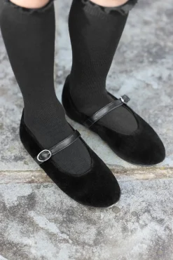 Tartine et Chocolat Ballerines Noir velours|Enfant Souliers|Chaussures