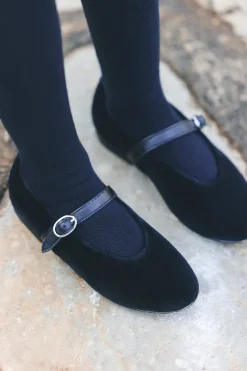 Tartine et Chocolat Ballerines Marine velours|Enfant Souliers|Chaussures