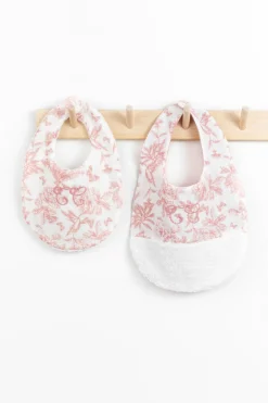 Tartine et Chocolat Bavoir Imprimé inspiration Toile de Jouy rose T2| Toile De Jouy Rose|Bavoirs - Accessoires De Repas