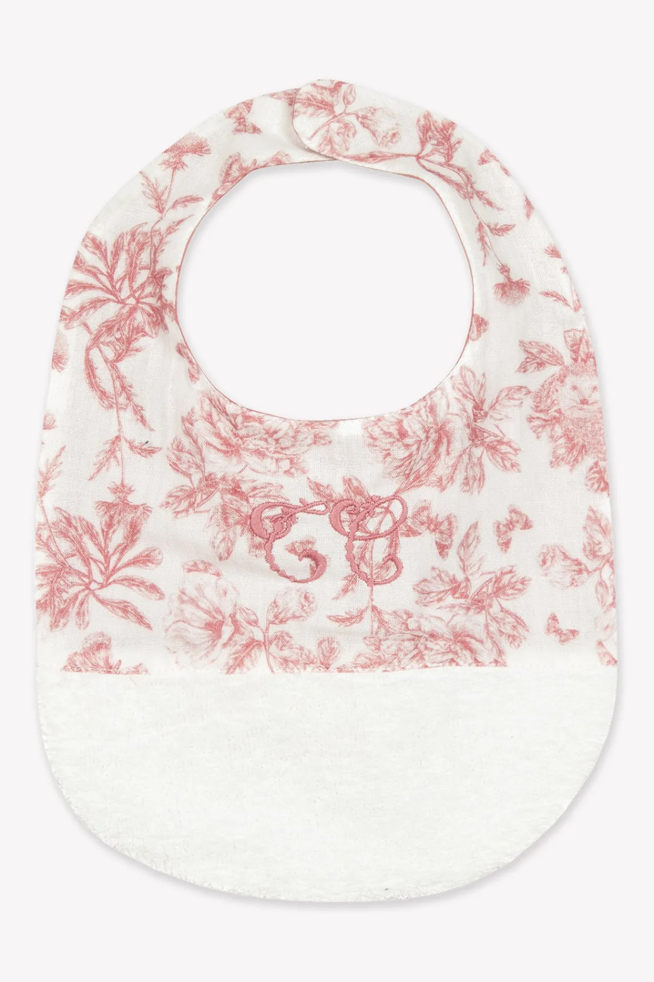 Tartine et Chocolat Bavoir Imprimé inspiration Toile de Jouy rose T2| Toile De Jouy Rose|Bavoirs - Accessoires De Repas