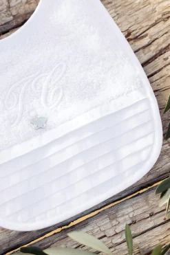 Tartine et Chocolat Bavoir Monogramme blanc T1| Monogramme|Bavoirs - Accessoires De Repas
