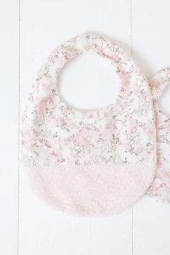 Tartine et Chocolat Bavoir Rose pâle imprimé fleuri jardin hivernal T2| Jardin Hivernal|Bavoirs - Accessoires De Repas