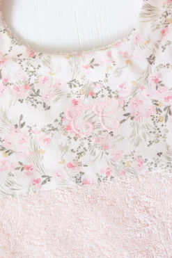 Tartine et Chocolat Bavoir Rose pâle imprimé fleuri jardin hivernal T2| Jardin Hivernal|Bavoirs - Accessoires De Repas