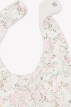 Tartine et Chocolat Bavoir Rose pâle imprimé fleuri jardin hivernal T2| Jardin Hivernal|Bavoirs - Accessoires De Repas