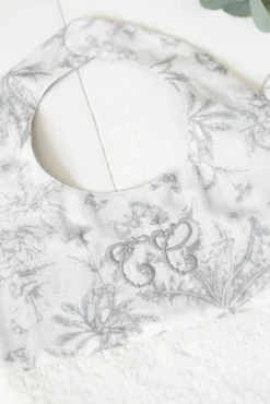 Tartine et Chocolat Bavoir Imprimé inspiration toile de jouy gris T2| Toile De Jouy Gris|Bavoirs - Accessoires De Repas