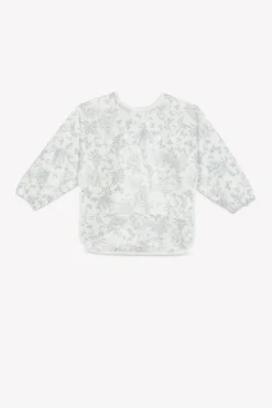 Tartine et Chocolat Bavoir à manches toile enduite Imprimé inspiration Toile de Jouy gris| Toile De Jouy Gris|Bavoirs - Accessoires De Repas