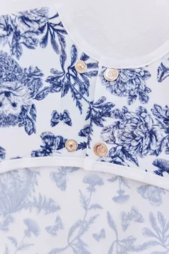 Tartine et Chocolat Bavoir à manches toile enduite Imprimé inspiration Toile de Jouy bleu| Toile De Jouy Bleu|Bavoirs - Accessoires De Repas