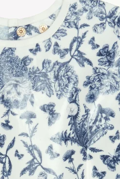 Tartine et Chocolat Bavoir à manches toile enduite Imprimé inspiration Toile de Jouy bleu| Toile De Jouy Bleu|Bavoirs - Accessoires De Repas