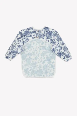 Tartine et Chocolat Bavoir à manches toile enduite Imprimé inspiration Toile de Jouy bleu| Toile De Jouy Bleu|Bavoirs - Accessoires De Repas