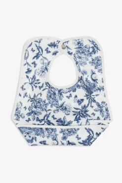 Tartine et Chocolat Bavoir toile enduite Imprimé inspiration Toile de Jouy bleu| Toile De Jouy Bleu|Bavoirs - Accessoires De Repas