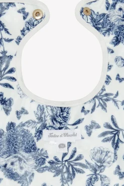Tartine et Chocolat Bavoir toile enduite Imprimé inspiration Toile de Jouy bleu| Toile De Jouy Bleu|Bavoirs - Accessoires De Repas