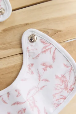 Tartine et Chocolat Bavoir toile enduite Imprimé inspiration Toile de Jouy rose| Toile De Jouy Rose|Bavoirs - Accessoires De Repas