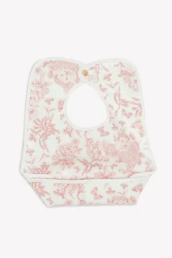 Tartine et Chocolat Bavoir toile enduite Imprimé inspiration Toile de Jouy rose| Toile De Jouy Rose|Bavoirs - Accessoires De Repas