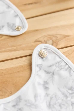 Tartine et Chocolat Bavoir toile enduite Imprimé inspiration Toile de Jouy gris| Toile De Jouy Gris|Bavoirs - Accessoires De Repas