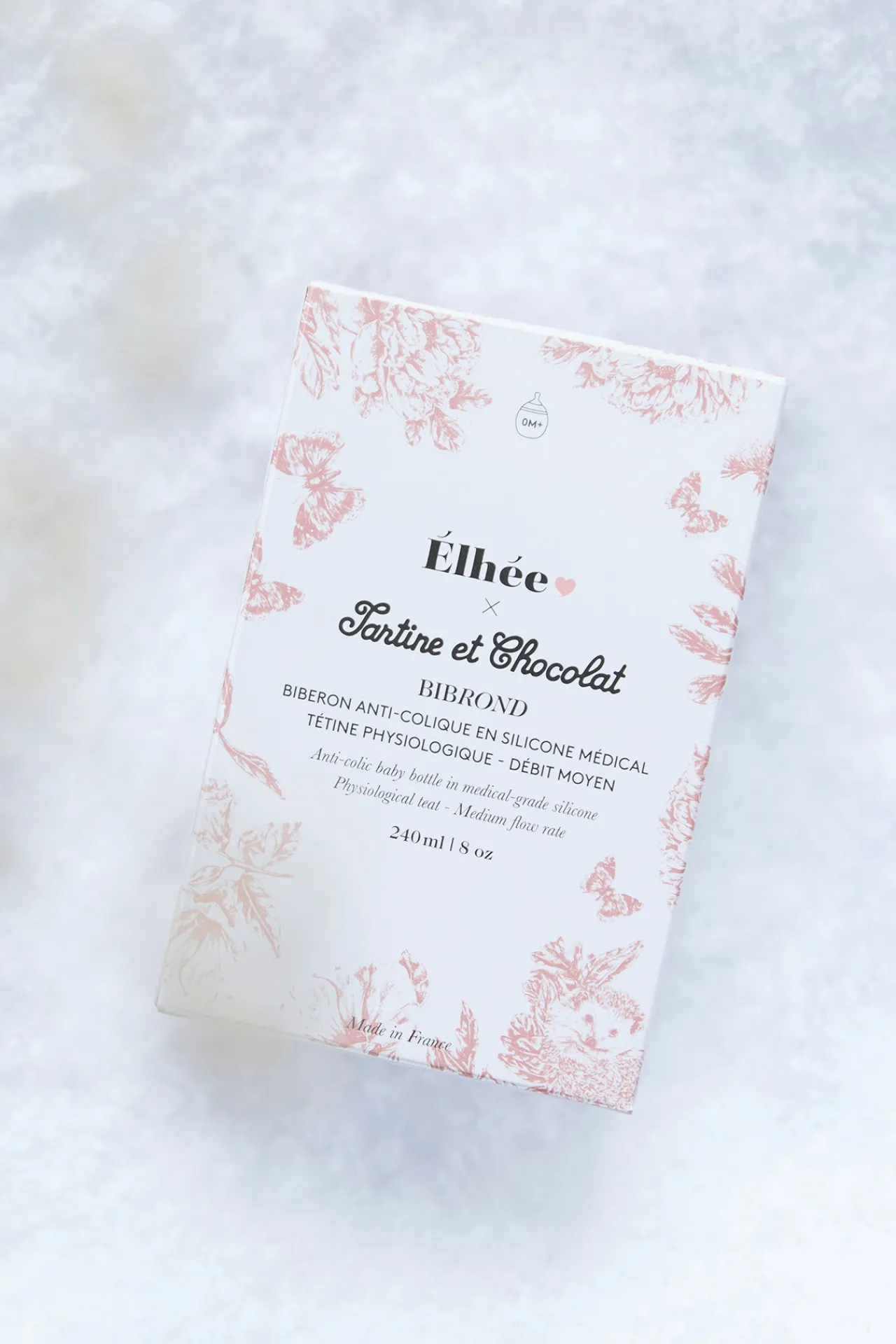 Tartine et Chocolat Biberon anti-colique Toile de jouy rose Élhée x| Bavoirs - Accessoires De Repas
