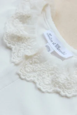 Tartine et Chocolat Body Ecru col volanté dentelle| Bodies - Hauts|Bodies - Hauts