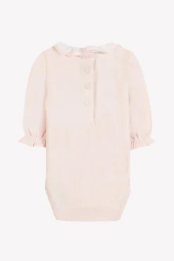 Tartine et Chocolat Body Rose pâle petit col volanté| Bodies