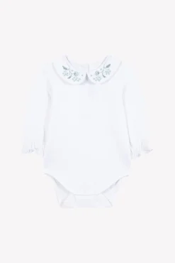 Tartine et Chocolat Body Vert d'eau broderie bouquet de fleurs| Bodies
