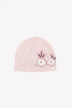 Tartine et Chocolat Bonnet Rose pâle broderie fleurs| Accessoires