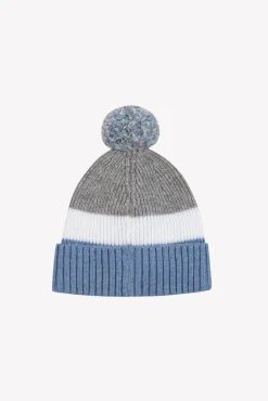 Tartine et Chocolat Bonnet Bleu grisé pompon| Accessoires