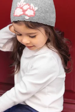 Tartine et Chocolat Bonnet Gris broderie fleurs| Accessoires