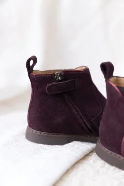 Tartine et Chocolat Bottines Cuir aubergine|Enfant Souliers|Chaussures