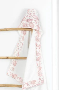 Tartine et Chocolat Cape de bain Imprimé inspiration Toile de Jouy rose| Toile De Jouy Rose|Linges - Accessoires De Bain