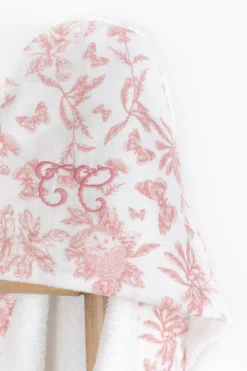 Tartine et Chocolat Cape de bain Imprimé inspiration Toile de Jouy rose| Toile De Jouy Rose|Linges - Accessoires De Bain