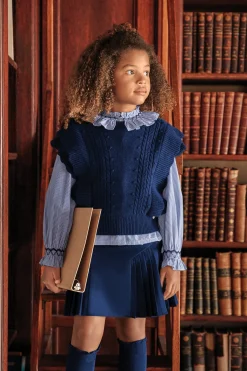 Tartine et Chocolat Cardigan Marine sans manche|Enfant Cardigans - Pulls - Sweats