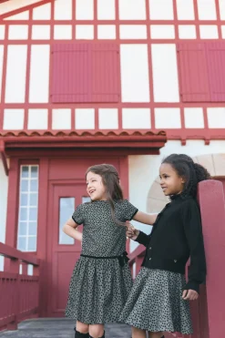 Tartine et Chocolat Cardigan Noir nœuds|Enfant Cardigans - Pulls - Sweats