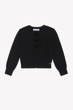 Tartine et Chocolat Cardigan Noir nœuds|Enfant Cardigans - Pulls - Sweats