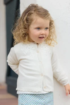 Tartine et Chocolat Cardigan Ecru broderie flocons| Cardigans - Pulls - Sweats