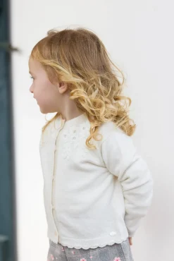 Tartine et Chocolat Cardigan Ecru broderie flocons| Cardigans - Pulls - Sweats