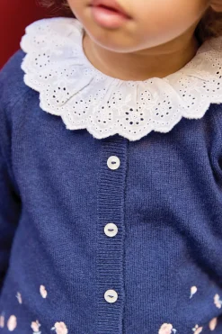 Tartine et Chocolat Cardigan Myosotis broderie rose pâle| Cardigans - Pulls - Sweats