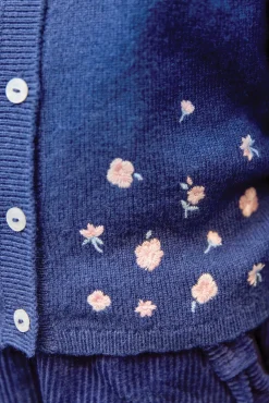 Tartine et Chocolat Cardigan Myosotis broderie rose pâle| Cardigans - Pulls - Sweats