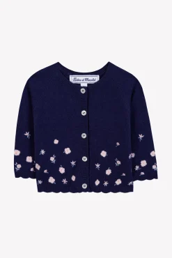 Tartine et Chocolat Cardigan Myosotis broderie rose pâle| Cardigans - Pulls - Sweats