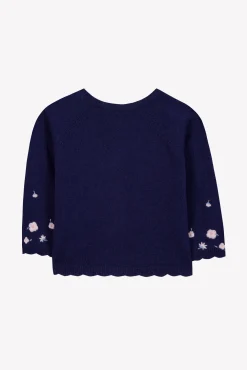 Tartine et Chocolat Cardigan Myosotis broderie rose pâle| Cardigans - Pulls - Sweats