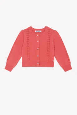 Tartine et Chocolat Cardigan Praline en laine ajourée|Enfant Cardigans - Pulls - Sweats