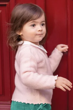 Tartine et Chocolat Cardigan Rose pâle 100% cachemire| Cardigans - Pulls - Sweats
