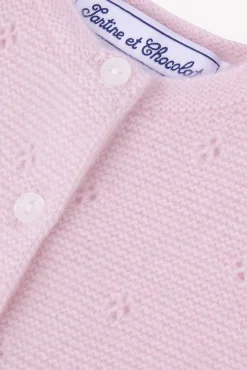 Tartine et Chocolat Cardigan Rose pâle 100% cachemire| Cardigans - Pulls - Sweats