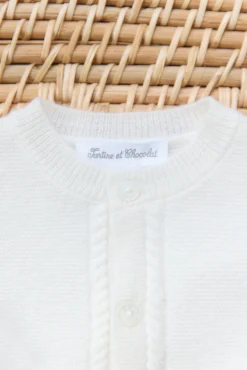 Tartine et Chocolat Cardigan Ecru avec poches| Cardigans - Gilets