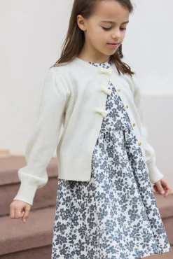 Tartine et Chocolat Cardigan Ecru nœuds|Enfant Cardigans - Pulls - Sweats
