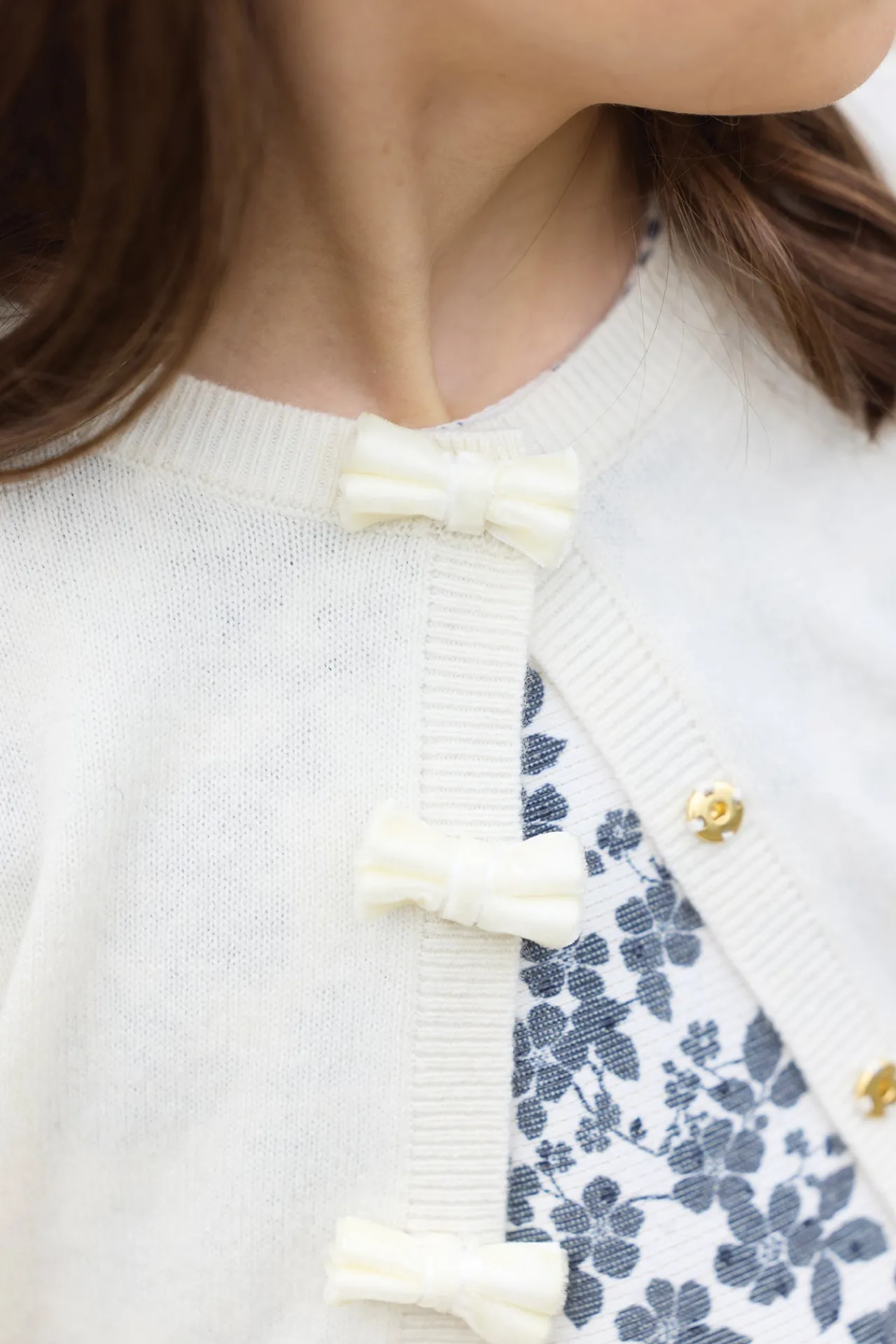 Tartine et Chocolat Cardigan Ecru nœuds|Enfant Cardigans - Pulls - Sweats